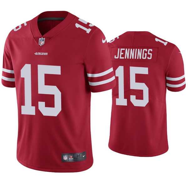 Men & Women & Youth San Francisco 49ers #15 Jauan Jennings Nike Scarlet Vapor Limited Player Jersey->san francisco 49ers->NFL Jersey